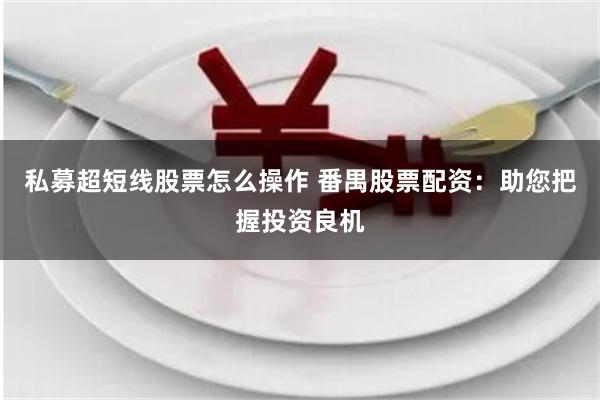 私募超短线股票怎么操作 番禺股票配资：助您把握投资良机